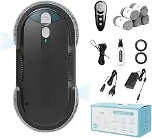 Window Cleaning Robot - Double Helix 4800-6400Pa Suction, | Dual Ultrasonic Spray, 85ml Tank, Edge Detection, Anti-Drop, 3 Cleaning Modes for Streak-Free Glas