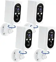 Security Cameras Wireless Outdoor 355° Pan Rotating 2K Color Night Vision Cameras for Home Security WiFi Battery Outdoor Camera Motion Detection 2-Way Talk IP65 Spotlight Siren SD/Cloud Storage 4 Pack