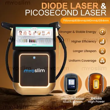 Professional 2 in 1 Diode Pico Device 10BARS 60 Million Shots Warranty Ice Cooling Hair Remover Tattoo Carbon Peel Ski