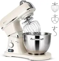 2023, Mixers Kitchen Electric Stand Mixer with Stainless Steel 8L Bowl, Dough Hook, Whisk and Beater