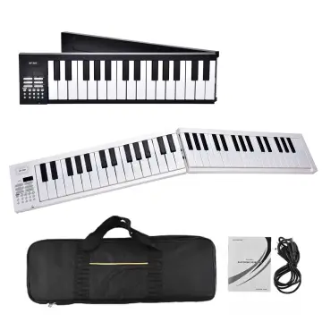 Miwayer 61-Key Portable Folding Electronic Piano Keyboard with LED Display, 16 Tones&100 Rhythms, Built-in Battery,Teach