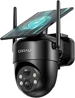 COOAU Solar Security Cameras Wireless Outdoor, 2K 360° Home Surveillance | 30% Faster Solar Charging, Easy Setup, PIR Motion Detection, Color Night Vision, Alexa, 2.4GHz WiFi, Package Protection