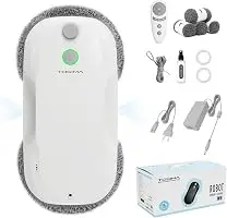 W5 Window Cleaning Robot, 6400Pa Max Adaptive Suction, Auto-Spray Smart Window Cleaner with Triple Safety System, Intelligent Navigation, Remote Control, for All Smooth Surfaces, White