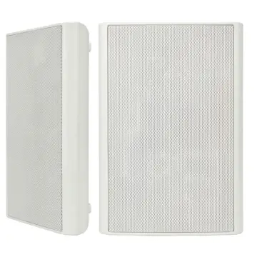 Herdio 5.25" 240W Ultra-Slim Home Theater Wall Speakers (A Pair, White) - Wall-Mountable Design with Crisp Clear Sound and Durab