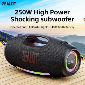 ZEALOT S89 Wireless Speaker 250W Portable Outdoor with RGB Color Lights Long 48000mAh Battery up to 8 Hours Playtime