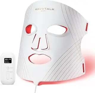 wavytalk Red Light Therapy Mask for Face, Glow Time LED Face Mask 850nm NIR | for Anti-Fine Line, Acne, Skin Rejuvenation with 456 LED Chips, 3 Modes, Gift for Women Wife Mom