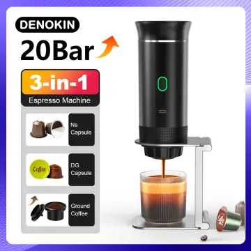 Wireless Electric Portable Espresso Coffee Machine for Car & Home Camping Coffee Maker 3-in-1 Capsule Powder Travel Coffee Maker