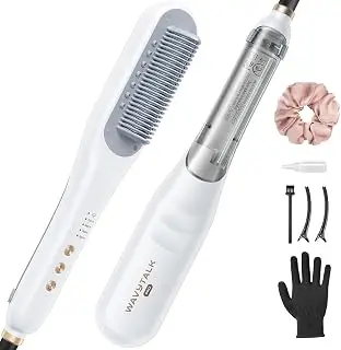 Wavytalk Pro Steam Hair Straightener Brush, Steamline Pro 3-in-1 Straightening B
