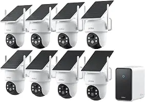 aosu D1 Classic 8-Cam Kit, Security Cameras Wireless Outdoor, Solar Powered | No Subscription Required, 32GB Local Storage (Up to 16TB Hard Drive), 360° Auto Tracking,Solar Powered,5MP Color Night Vision