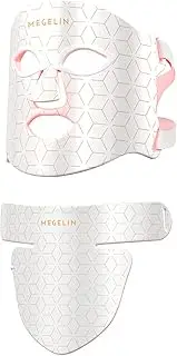 MEGELIN Led Red Light Therapy Face & Neck Mask, 7 Colors Led Light Therapy Facial Mask, Infrared Red Light Therapy Mask, Infrared Light Skin Rejuvenation(White) | 7 Colors Led Light Therapy Facial Mask, Infrared Red Light Therapy Mask, Infrared Light Skin Rejuvenation(White)