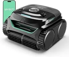 WYBOT C2 Cordless Robotic Pool Cleaner, Pool Vacuum for Inground Pools | Dual Filter with Ultra-fine Filtration, Lasts 180 Mins, Floor, Wall & Waterline Cleaning, App Control, Glossy Black