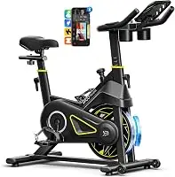 YPOO Exercise Bike, Adjustable Magnetic Resistance Stationary Bikes for Home Cardio with Exclusive App, Indoor Bike with 330lbs Weight Capacity Comfortable Seat, Tablet Mount and Fitness Courses