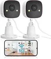 Jennov 2K WiFi Security Camera Indoor/Outdoor, Plug-in Home Surveillance Cam with Color Night Vision, Human Motion Detection, 2-Way Audio, IP66 Waterproof, Baby & Pet Monitor, 5G/2.4G