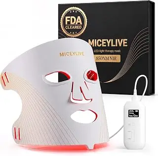 Red Light Therapy for Face, FDA-Cleared Blue Light for Acne | NIR + Red Dual-Wavelength Mask, Plus Amber Light for Fine Lines, Firmness and Uneven Skin Tone