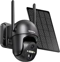 SEHMUA Solar Security Cameras Wireless Outdoor, 2K 360° View Battery Powered Outdoor Camera, WiFi Home Security with Spotlight Color Night Vision, PIR Sensor
