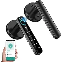 Fingerprint Door Lock- Smart Door knob,biometric Door Lock, with passcode keypad keyless Entry Door Handle, for Bedroom Home Hotel Office Apartment (Black with APP)